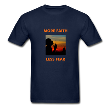 Load image into Gallery viewer, More Faith, Less Fear Men&#39;s T-Shirt - navy