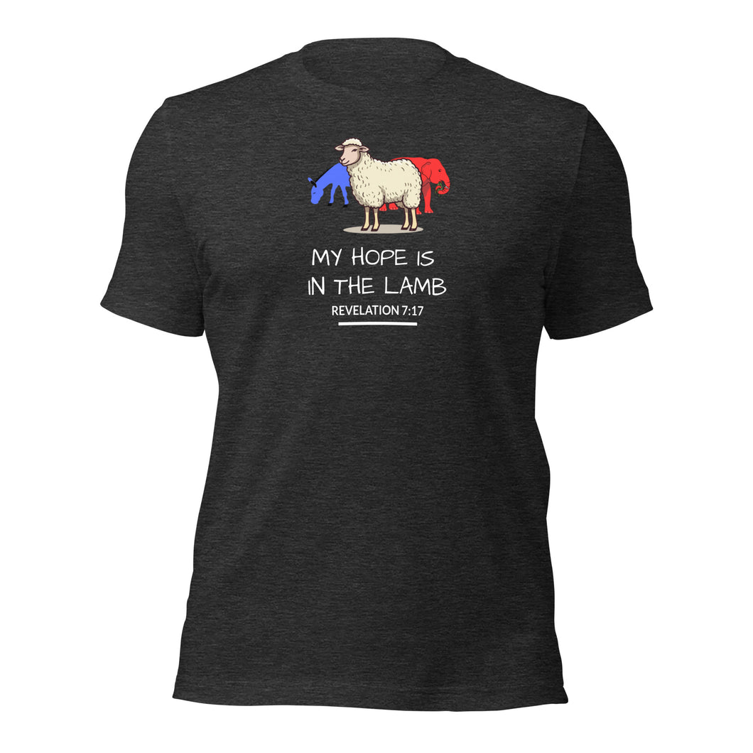 Hope In The Lamb Unisex T-Shirt (Dark Heather Gray)