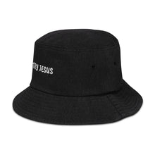 Load image into Gallery viewer, Try Jesus Denim Bucket Hat