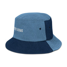 Load image into Gallery viewer, Try Jesus Denim Bucket Hat