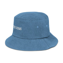 Load image into Gallery viewer, Try Jesus Denim Bucket Hat