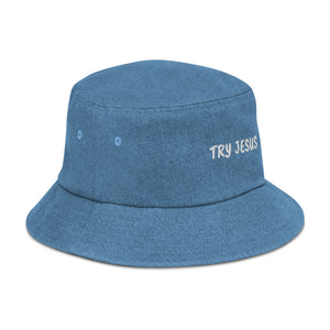 Try Jesus Denim Bucket Hat