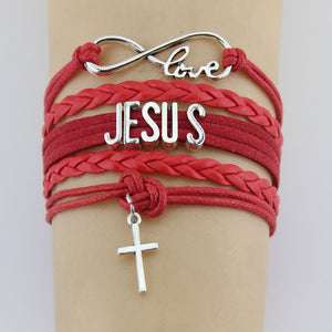 Jesus Cross Braided Bracelet