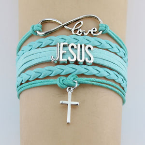 Jesus Cross Braided Bracelet