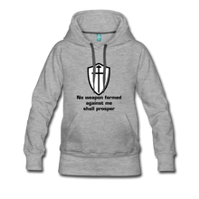 Load image into Gallery viewer, No Weapon Women’s Hoodie - heather gray
