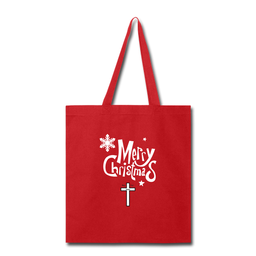 Merry Christmas Tote - red
