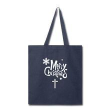 Load image into Gallery viewer, Merry Christmas Tote - navy