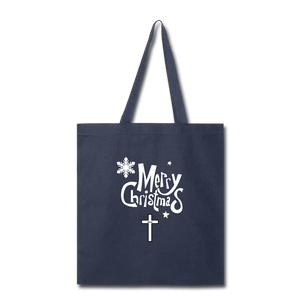 Merry Christmas Tote - navy