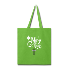 Load image into Gallery viewer, Merry Christmas Tote - lime green