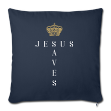 Load image into Gallery viewer, Jesus Saves Pillow Cover - navy