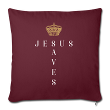 Load image into Gallery viewer, Jesus Saves Pillow Cover - burgundy