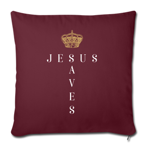 Jesus Saves Pillow Cover - burgundy