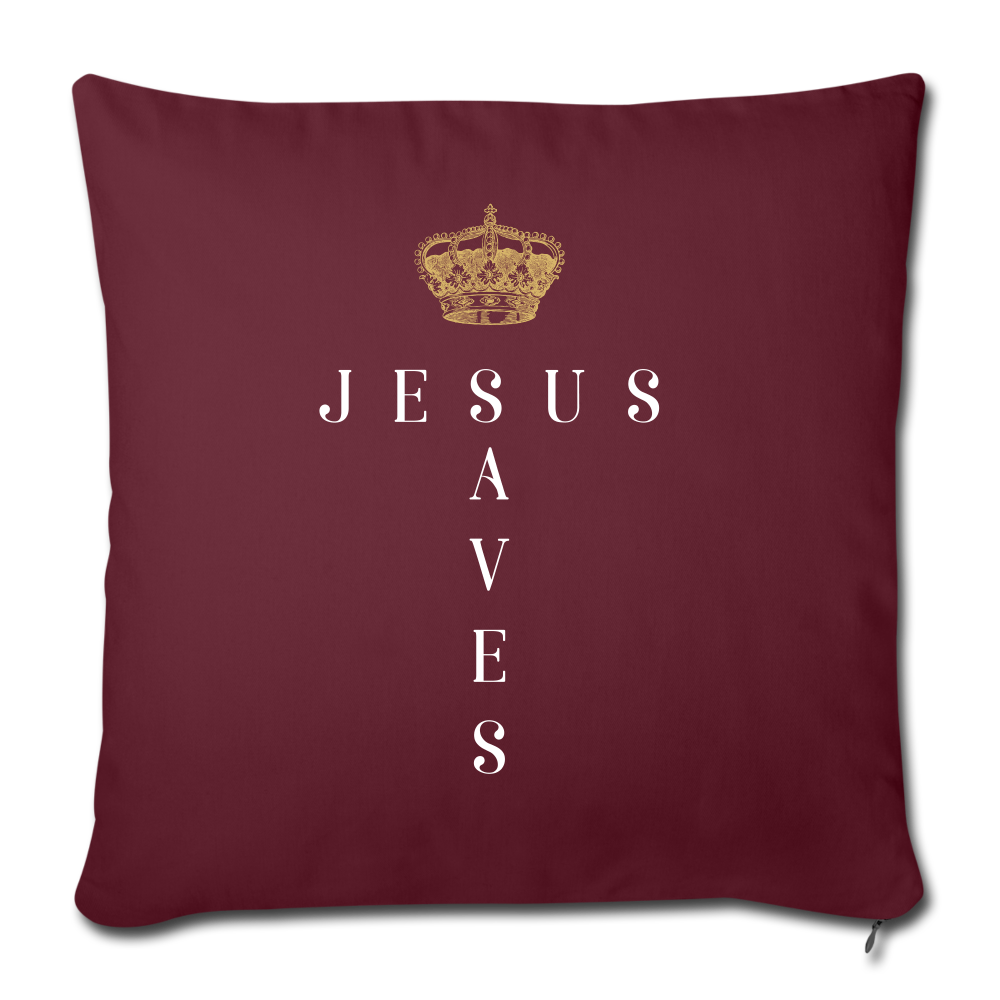Jesus Saves Pillow Cover - burgundy