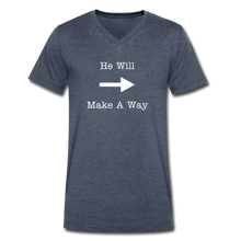 Load image into Gallery viewer, Make A Way Men&#39;s V-Neck - heather navy