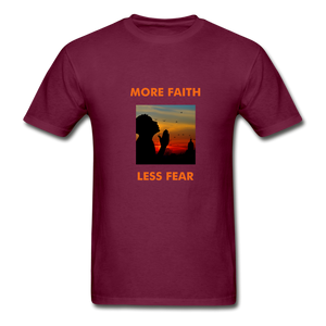More Faith, Less Fear Men's T-Shirt - burgundy