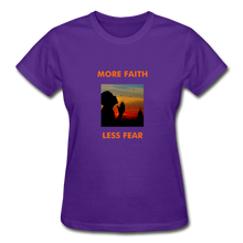 Load image into Gallery viewer, More Faith, Less Fear Women&#39;s T-Shirt - purple