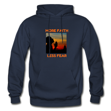 Load image into Gallery viewer, More Faith, Less Fear Men&#39;s Hoodie - navy