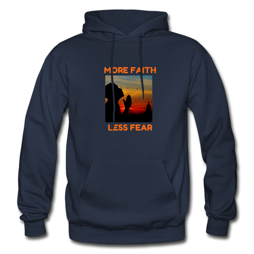 More Faith, Less Fear Men's Hoodie - navy