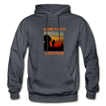 Load image into Gallery viewer, More Faith, Less Fear Men&#39;s Hoodie - charcoal gray