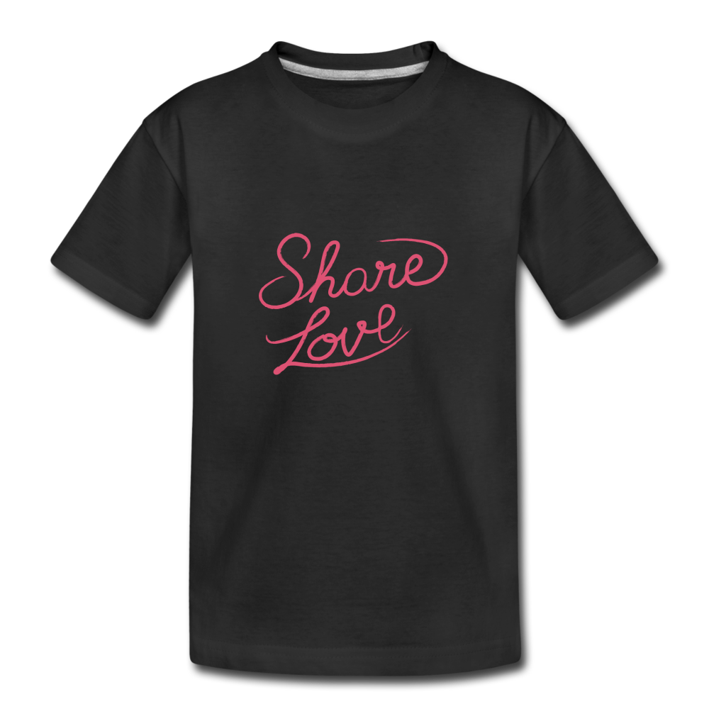 Share Love Kid's T-Shirt - black