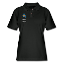 Load image into Gallery viewer, Jesus Cares Women&#39;s Polo - black
