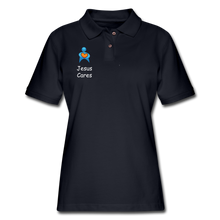 Load image into Gallery viewer, Jesus Cares Women&#39;s Polo - midnight navy
