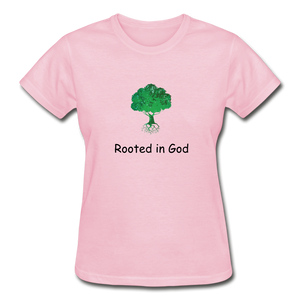 Rooted in God Women's T-Shirt - light pink