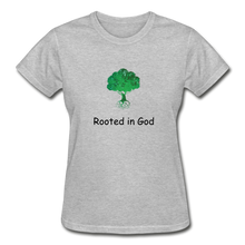 Load image into Gallery viewer, Rooted in God Women&#39;s T-Shirt - heather gray