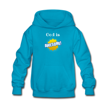 Load image into Gallery viewer, God is Awesome Kid&#39;s Hoodie - turquoise