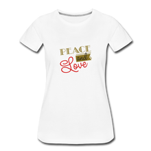 Load image into Gallery viewer, Peace and Love Women&#39;s T-Shirt - white