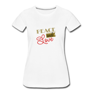 Peace and Love Women's T-Shirt - white