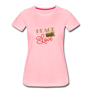 Peace and Love Women's T-Shirt - pink