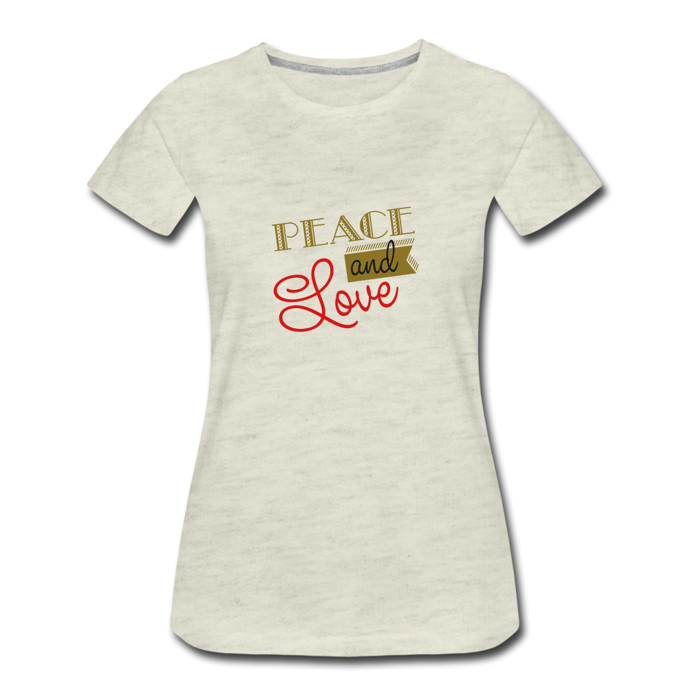 Peace and Love Women's T-Shirt - heather oatmeal
