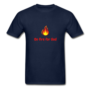 On Fire For God Men's T-Shirt - navy