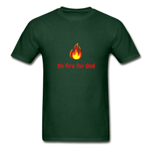 On Fire For God Men's T-Shirt - forest green