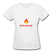 Load image into Gallery viewer, On Fire Women&#39;s T-Shirt - white