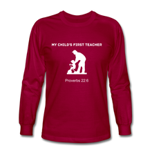 Load image into Gallery viewer, First Teacher Men&#39;s Long Sleeve - dark red