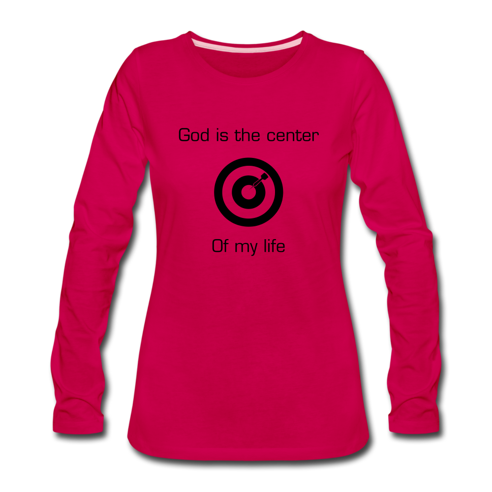 The Center Women's Long Sleeve - dark pink