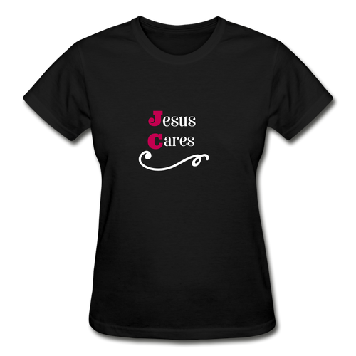 Jesus Cares Women's T-Shirt - black