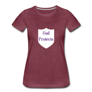 God Protect's Women's T-Shirt - heather burgundy