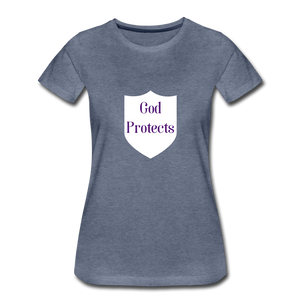 God Protect's Women's T-Shirt - heather blue