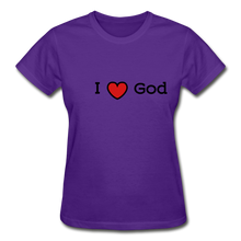 Load image into Gallery viewer, I Love God Women&#39;s T-Shirt - purple
