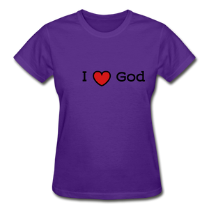 I Love God Women's T-Shirt - purple