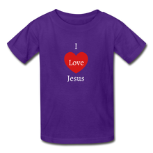 Load image into Gallery viewer, I Love Jesus Kids T-Shirt - purple