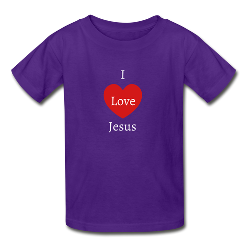 I Love Jesus Kids T-Shirt - purple