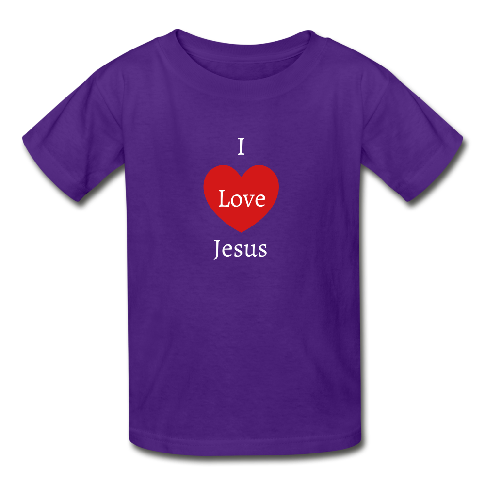 I Love Jesus Kids T-Shirt - purple