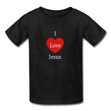 Load image into Gallery viewer, I Love Jesus Kids T-Shirt - black