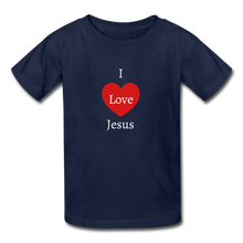 Load image into Gallery viewer, I Love Jesus Kids T-Shirt - navy