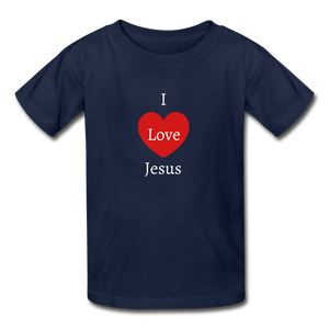 I Love Jesus Kids T-Shirt - navy
