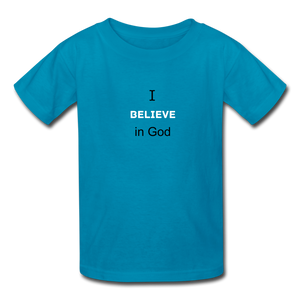 I Believe Kid's T-Shirt - turquoise